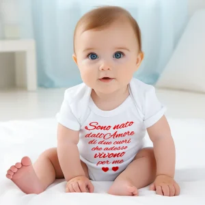 -2 cuori Body neonato frase d'amore di mamma e papà