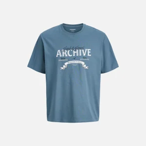 JACK  and  JONES T-SHIRT JJEDOVER DENIM TEE SS O-NECK SN