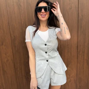 Gilet “Grey Check” GLAMOROUS