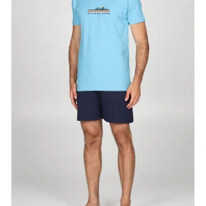 Fresco pigiama girocollo in puro cotone