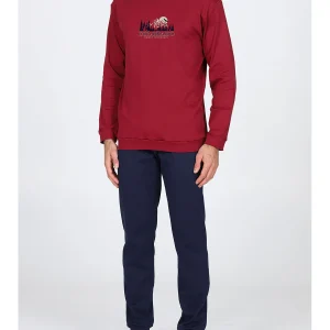 Furio pigiama lungo girocollo tuta con stampa