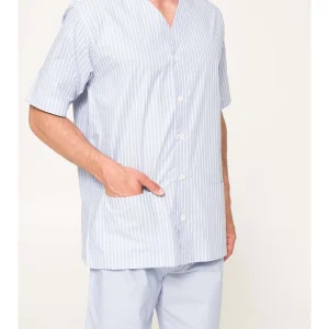 Pigiama tris aperto v in popeline