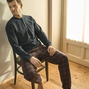 Caldo pigiama in cotone jacquard