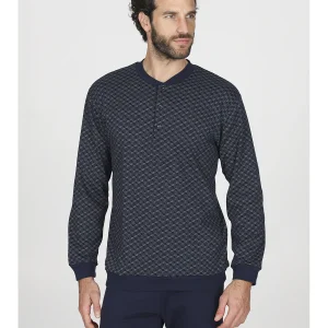 Morbido pigiama lungo con bordi