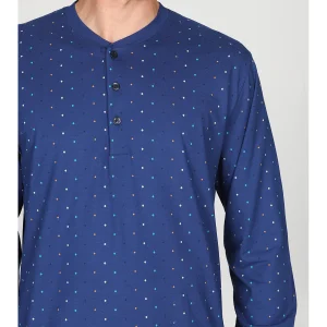 Moderno pigiama lungo serafino con bordi