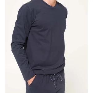 Abito casa lungo in jersey pesante di puro cotone