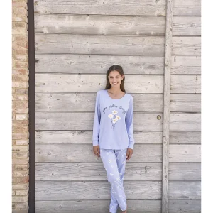 Pigiama in puro cotone con bordi