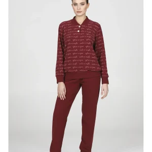 Caldo pigiama in jacquard di cotone