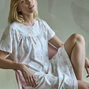 Camicia da notte mezza manica con arriccio