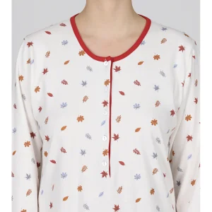 Camicia da notte serafino in fantasia foglie