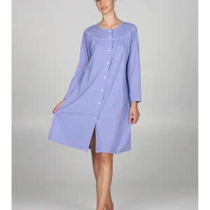 Camicia da notte aperta con profilo in raso