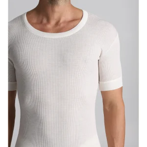 Maglietta mezza manica in misto lana