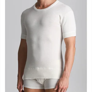 Maglietta mezza manica in misto lana