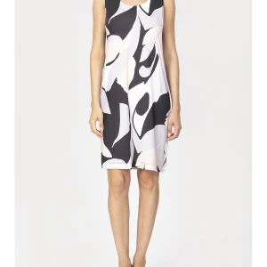 Abito con spallina larga in lucente viscosa elasticizzata