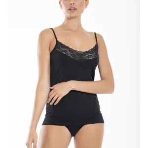 Elegante canotta top con pizzo elastico