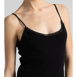 Canotta top con pizzo basso