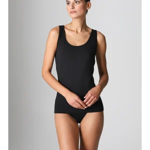 Canotta spallina larga in cotone elasticizzato