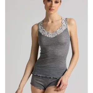 Canotta con scollo in pizzo