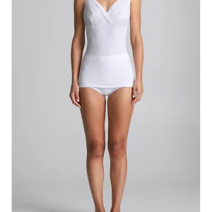 Canotta top in puro cotone scollo incrociato