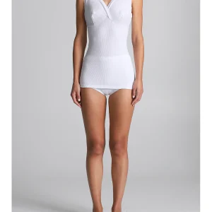 Canotta in puro cotone scollo incrociato