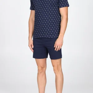 Pigiama corto serafino, in traspirante jersey di puro cotone s/z