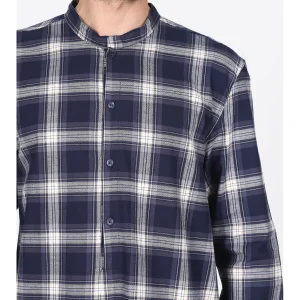 Camicia da notte in calda flanella di puro cotone scozzese