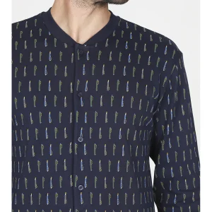 Camicia da notte in morbido interlock 100% cotone, con disegno fantasia