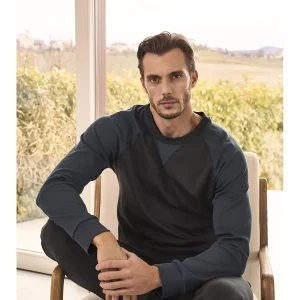 Completo girocollo in pregiato cotone supima, modello tuta