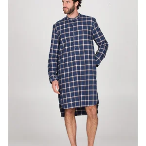 Camicia da notte in calda flanella di puro cotone