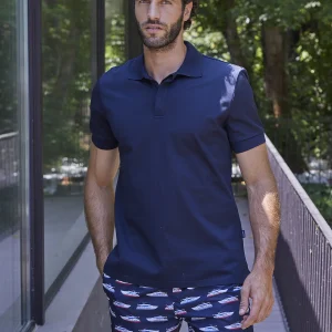 Polo classica in jersey di puro cotone