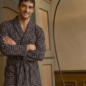 Giacca da camera in confortevole jacquard di cotone