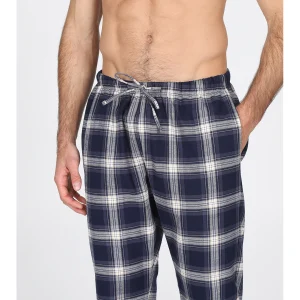 Pantalone in calda flanella di puro cotone scozzese blu