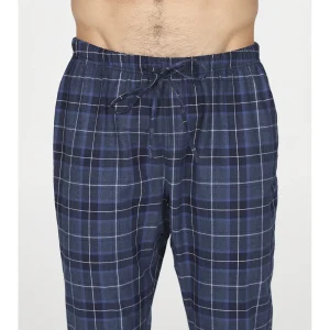 Pantalone in calda flanella di puro cotone scozzese blu