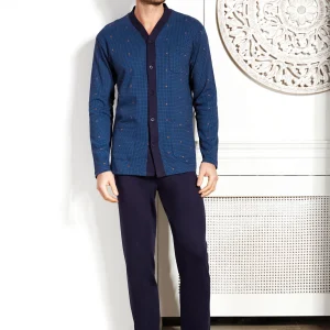 Pigiama Uomo in caldo cotone con giacca aperta