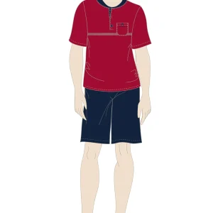 Pigiama uomo corto in cotone