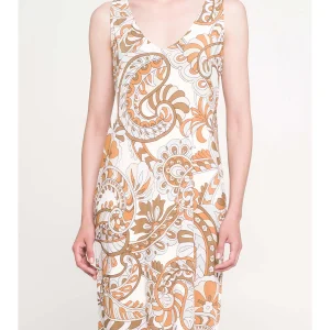 Abito senza manica in tessuto lucente