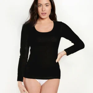 T-shirt lana e cotone con bordino