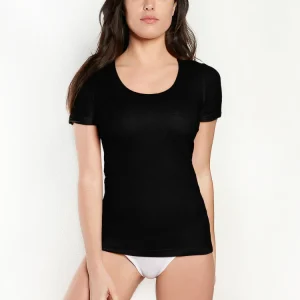 T-shirt lana e cotone con bordino