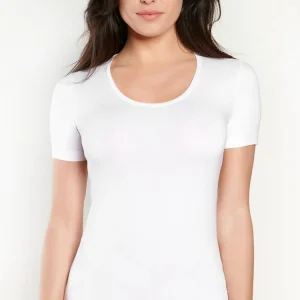 T-shirt in costina pettinata