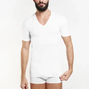 T-shirt in costina bielastica