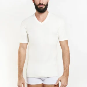 T-shirt manica corta lana e cotone