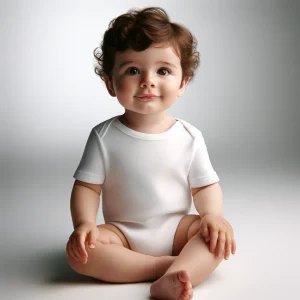 intimo body neonato bianco a mezza manica scollo americano puro cotone