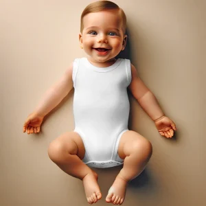 Intimo body neonato bianco a canotta di puro cotone