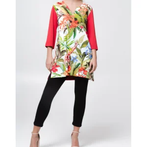 Kaftano manica a tre quarti in viscosa elasticizzata