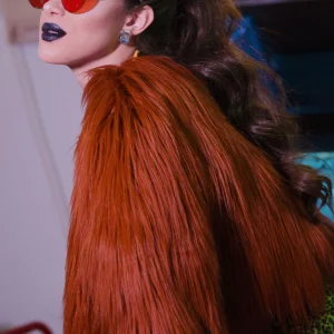 Ecopelliccia pelo lungo arancio -Groupie-