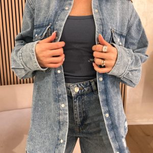 Camicia in denim con rotture