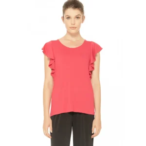 T-shirt manica ad aletta in viscosa elasticizzata